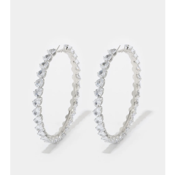 House of Eleven faux diamond hoop earrings brand new, packaged. Never been worn. - Picture 1 of 5